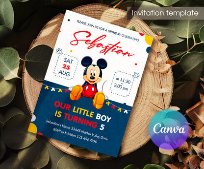 Mickey Mouse and Friends customizable invitation template | Share or Print | QU350