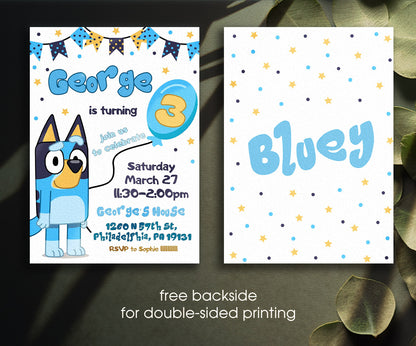 Bluey Bingo customizable invitation template | Share or Print | FD285
