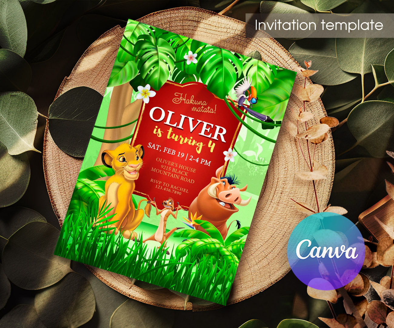 Lion King Simba customizable invitation template | Share or Print | OJ065