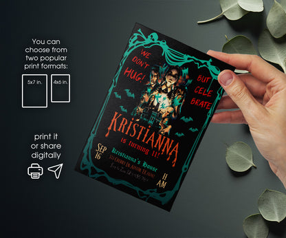 Wednesday Addams customizable invitation template | Share or Print | girl | ZI751