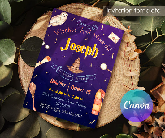 Harry Potter customizable invitation template | Share or Print | EE750