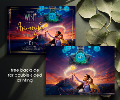 Wish Magic Asha customizable invitation template | Share or Print | girl | QY059
