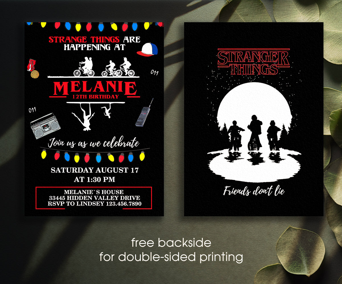 Stranger Things customizable invitation template | Share or Print | KN407