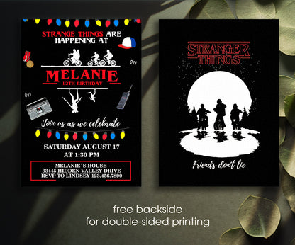 Stranger Things customizable invitation template | Share or Print | KN407