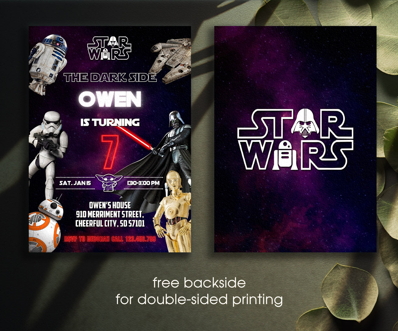 Star Wars Darth Vader customizable invitation template | Share or Print | boy | GS599