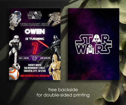 Star Wars Darth Vader customizable invitation template | Share or Print | boy | GS599