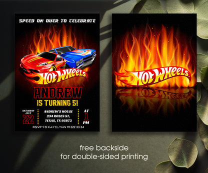 Hot Wheels Racing customizable invitation template | Share or Print | boy | UQ583