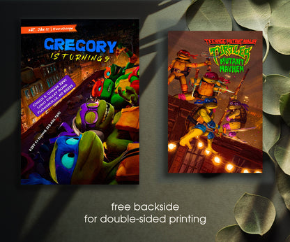 Teenage Mutant Ninja Turtles Mutant Mayhem customizable invitation template | Share or Print | boy | YD656
