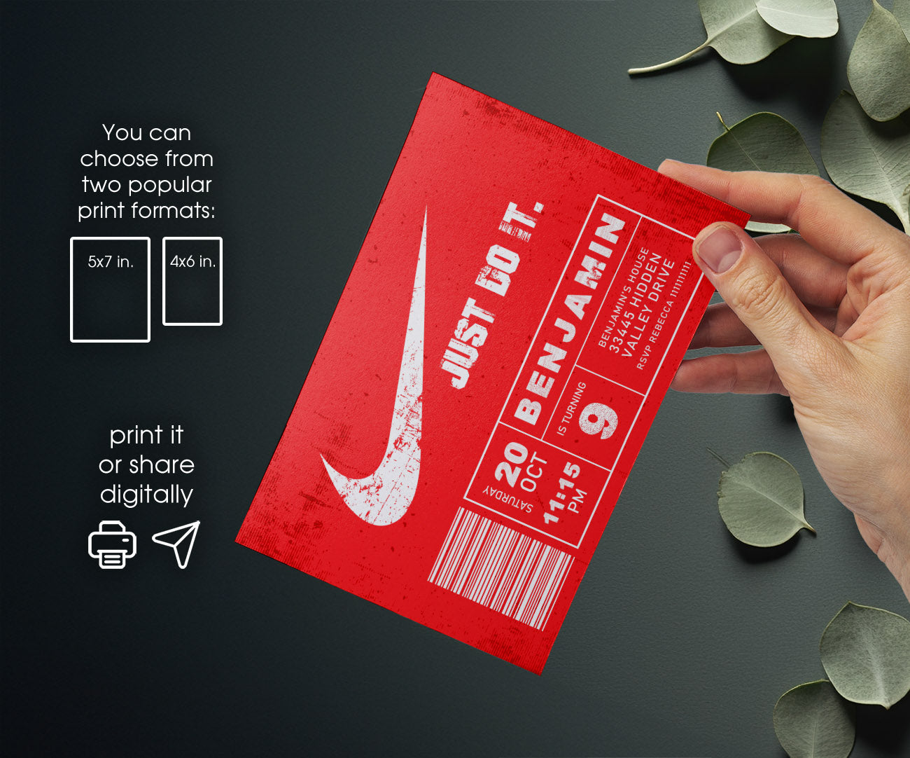 Sneaker Ball Air Jordan Nike customizable invitation template | Share or Print | LC843