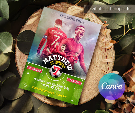 Ronaldo Fifa Soccer customizable invitation template | Share or Print | IM484