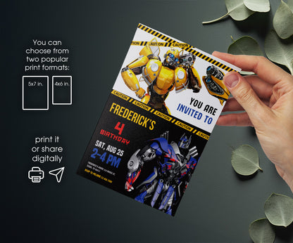 Transformers Rescue Bots customizable invitation template | Share or Print | boy | ZK284