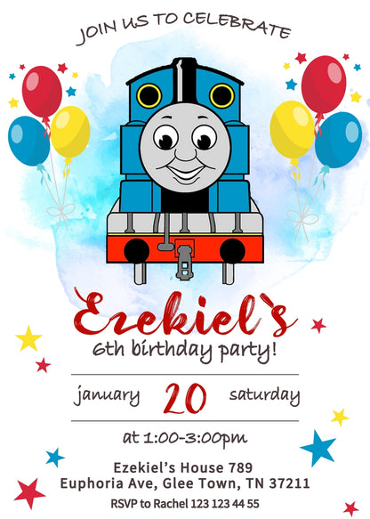 Thomas Train & Friends customizable invitation template | Share or Print | MO340