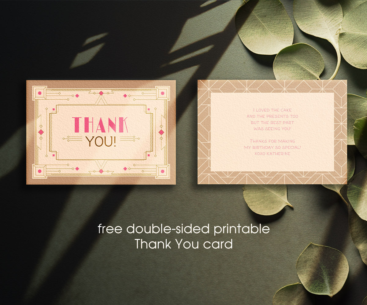 The Great Gatsby Art Deco customizable invitation template | Share or Print | VI842