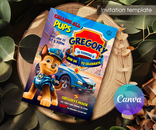 PAW Patrol customizable invitation template | Share or Print | YI642