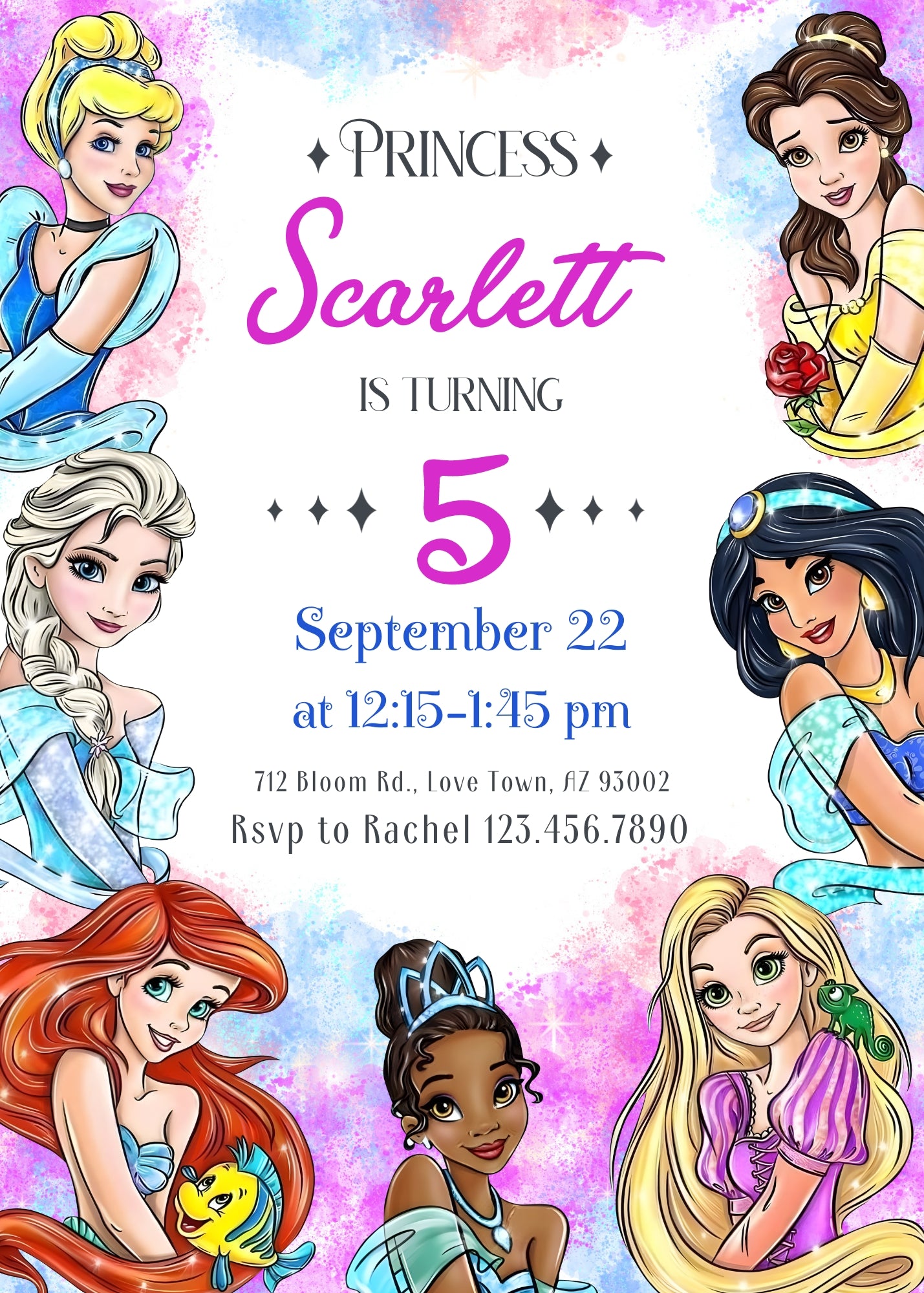 Disney Princess customizable invitation template | Share or Print | girl | IM847