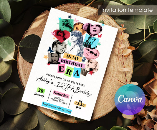Taylor Swift Eras Tour customizable invitation template | Share or Print | girl | MV501
