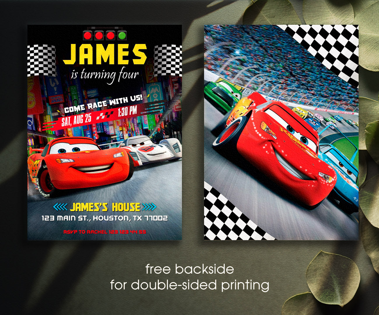 Cars Lightning McQueen customizable invitation template | Share or Print | boy | SK253