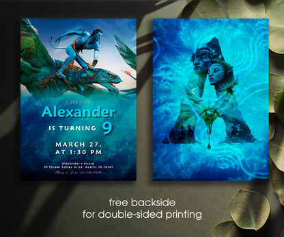 Avatar The Way of Water customizable invitation template | Share or Print | PC441