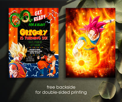 Dragon Ball Z Anime customizable invitation template | Share or Print | boy | OJ121