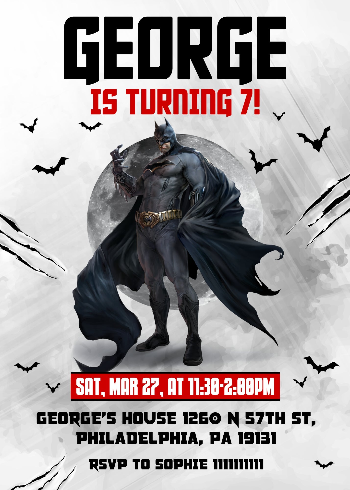 Batman Superhero DC customizable invitation template | Share or Print | CV795