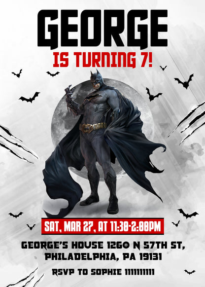 Batman Superhero DC customizable invitation template | Share or Print | CV795