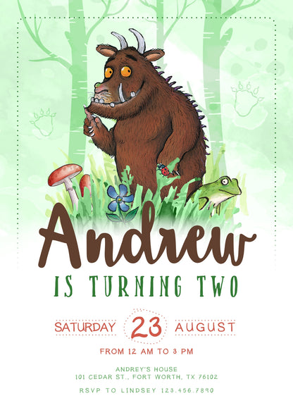 Gruffalo customizable invitation template | Share or Print | JP118