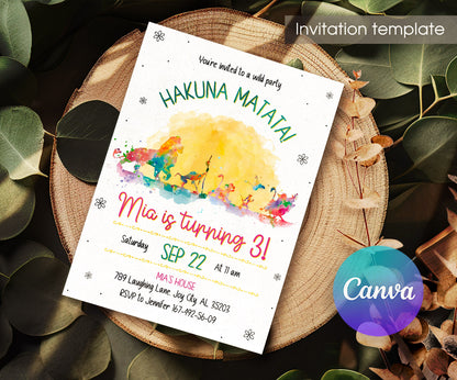 Lion King Simba customizable invitation template | Share or Print | KV001