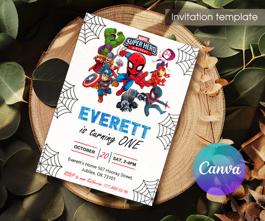 Spidey and His Amazing Friends customizable invitation template | Share or Print | boy | GE507