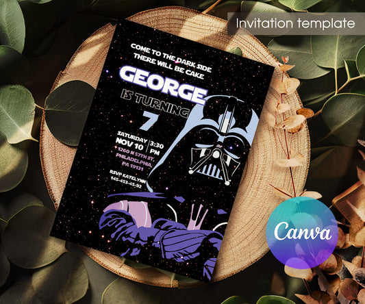 Star Wars Darth Vader customizable invitation template | Share or Print | boy | AS437