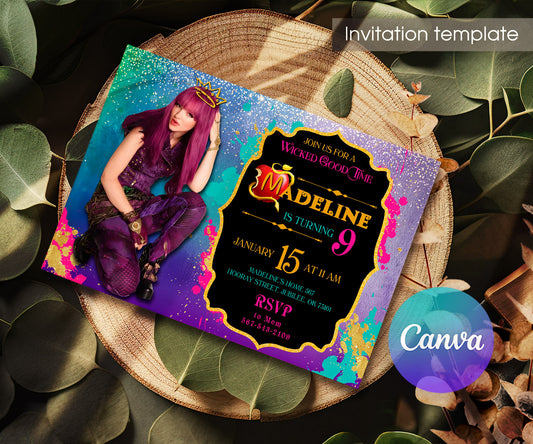 Descendants Disney customizable invitation template | Share or Print | CD880
