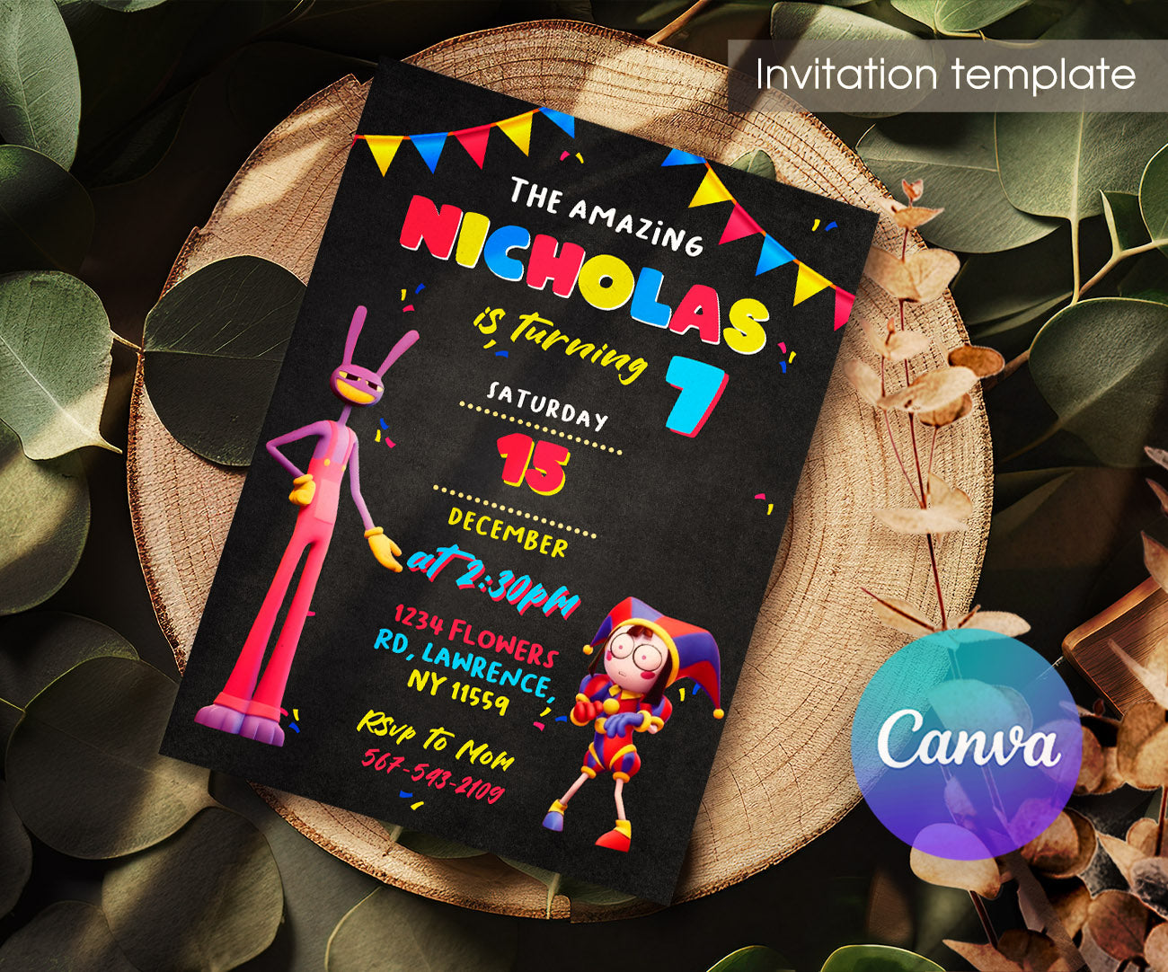 The Amazing Digital Circus customizable invitation template | Share or Print | HN736