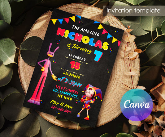 The Amazing Digital Circus customizable invitation template | Share or Print | HN736