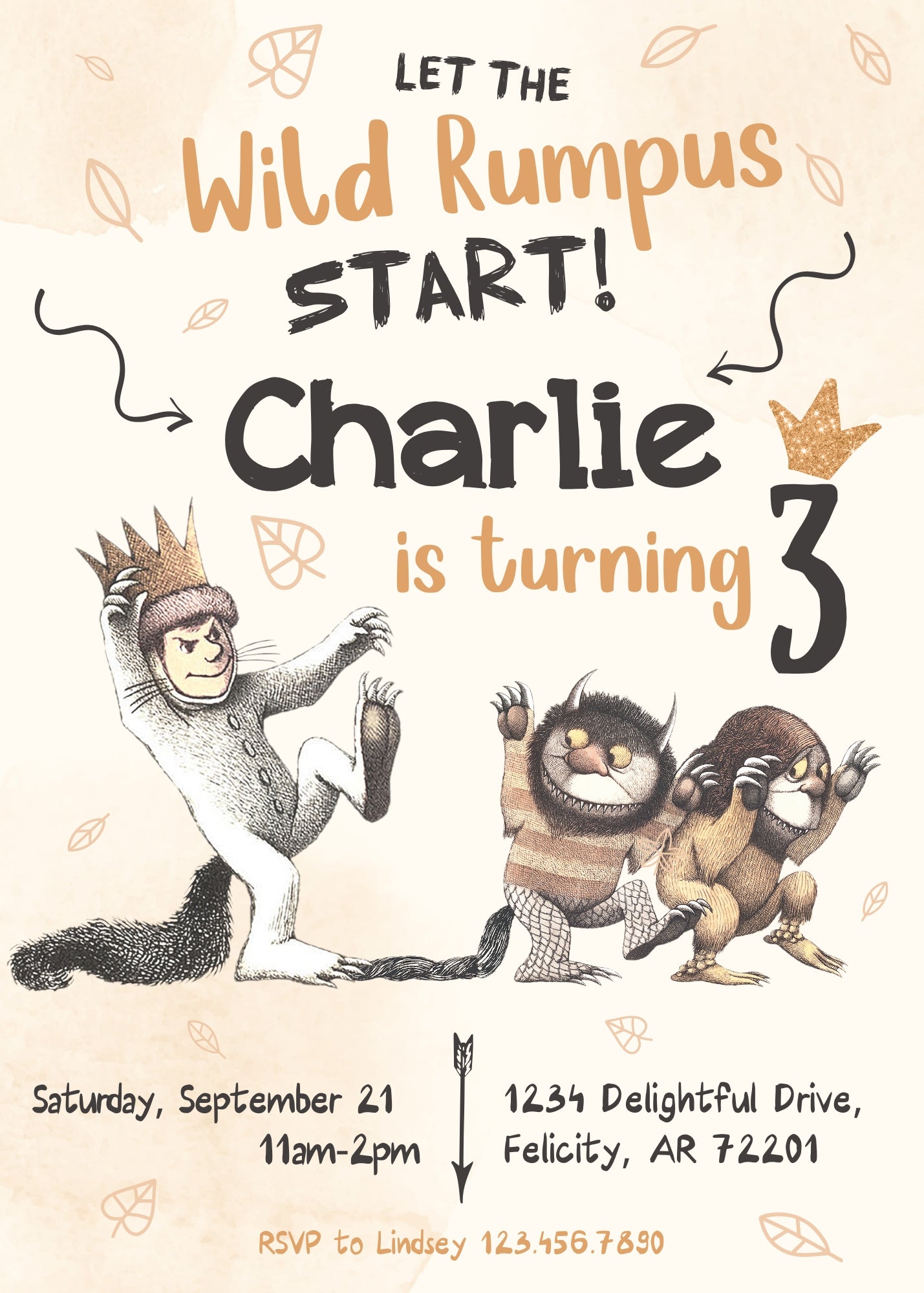 Where The Wild Things Are Maurice Sendak customizable invitation template | Share or Print | UN845