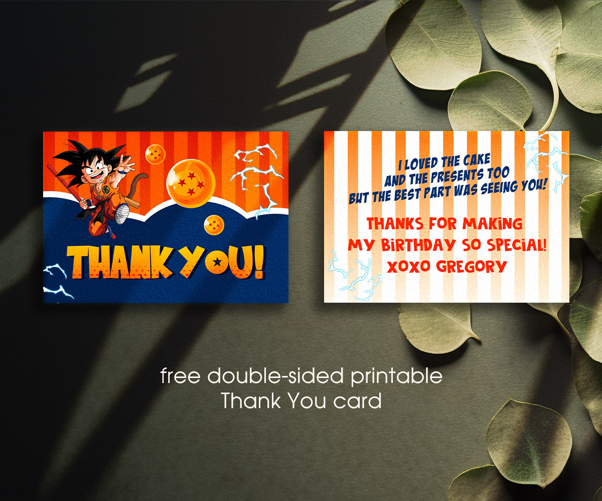 Dragon Ball Z Anime customizable invitation template | Share or Print | boy | OJ121