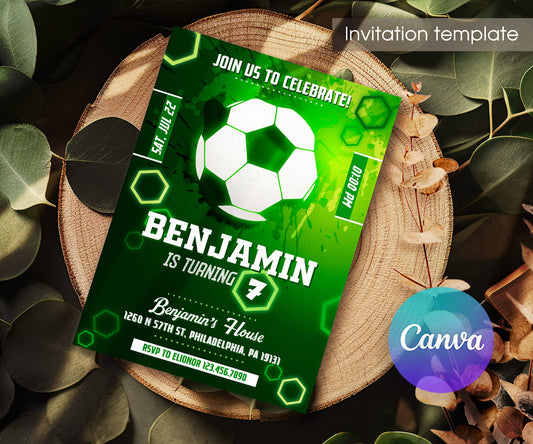 Soccer Champion League FC customizable invitation template | Share or Print | boy | FE459