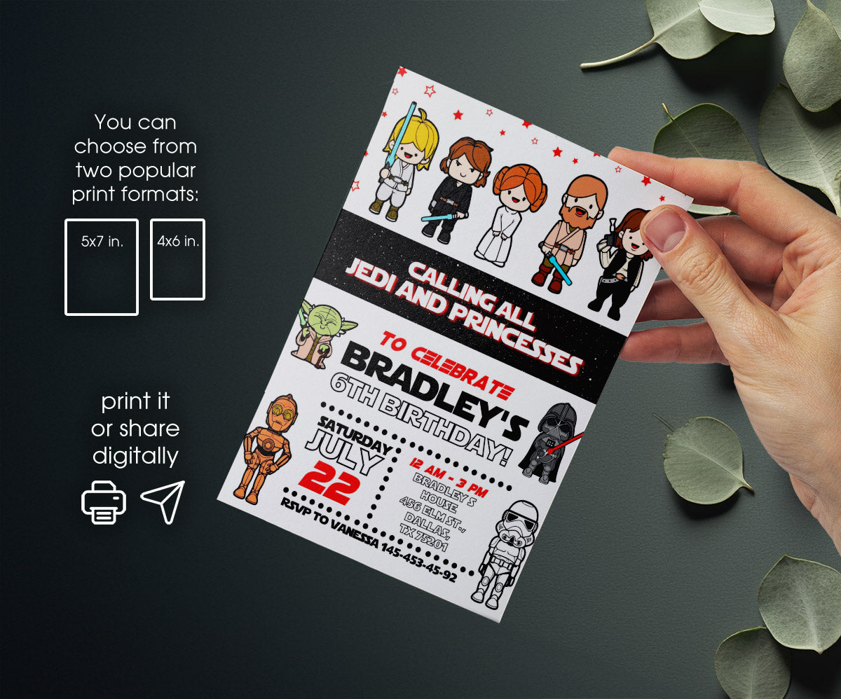 Star Wars Darth Vader customizable invitation template | Share or Print | boy | RQ969
