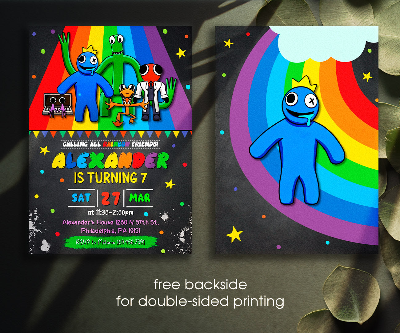 Rainbow Friends customizable invitation template | Share or Print | JL363