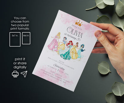 Disney Princess customizable invitation template | Share or Print | girl | LI877
