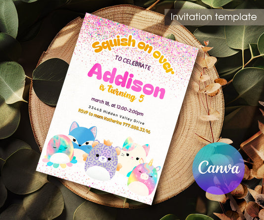 Squishmallows customizable invitation template | Share or Print | OZ822