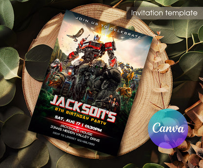 Transformers Rescue Bots customizable invitation template | Share or Print | boy | VU539