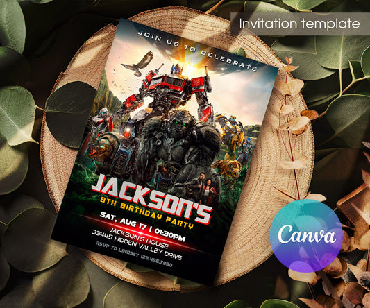 Transformers Rescue Bots customizable invitation template | Share or Print | boy | VU539