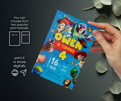 Toy Story Woody customizable invitation template | Share or Print | CS205