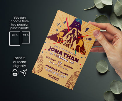 Star Wars Darth Vader customizable invitation template | Share or Print | boy | QH181