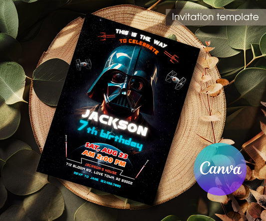 Star Wars Darth Vader customizable invitation template | Share or Print | boy | KQ374