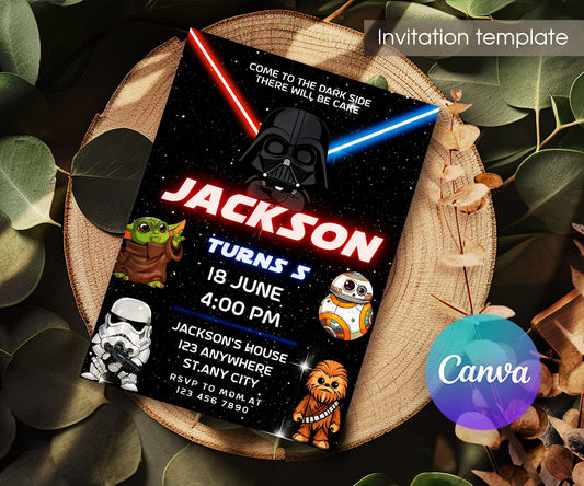 Star Wars Darth Vader Lego Minifigures customizable invitation template | Share or Print | HT376