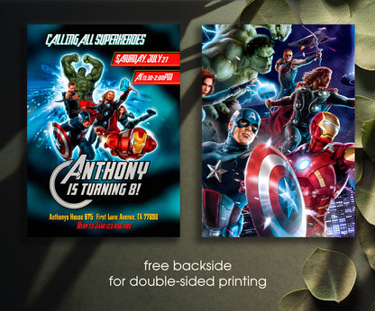Avengers Marvel Superhero customizable invitation template | Share or Print | boy | JV453
