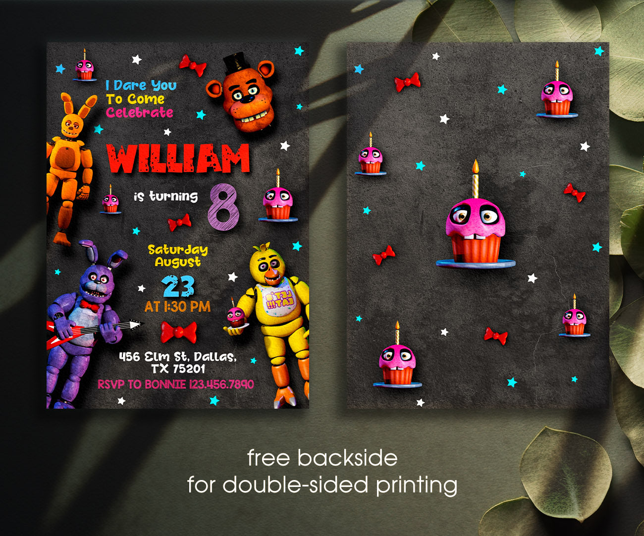 Five Nights at Freddy's customizable invitation template | Share or Print | BI336