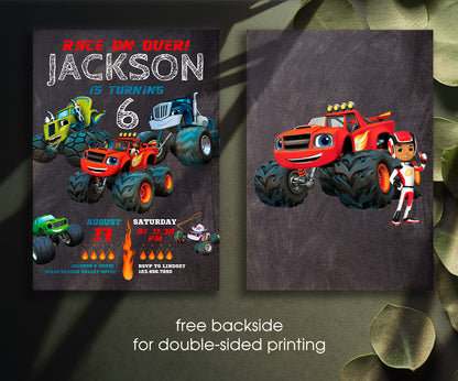 Blaze Monster Machines Trucks customizable invitation template | Share or Print | boy | CQ587