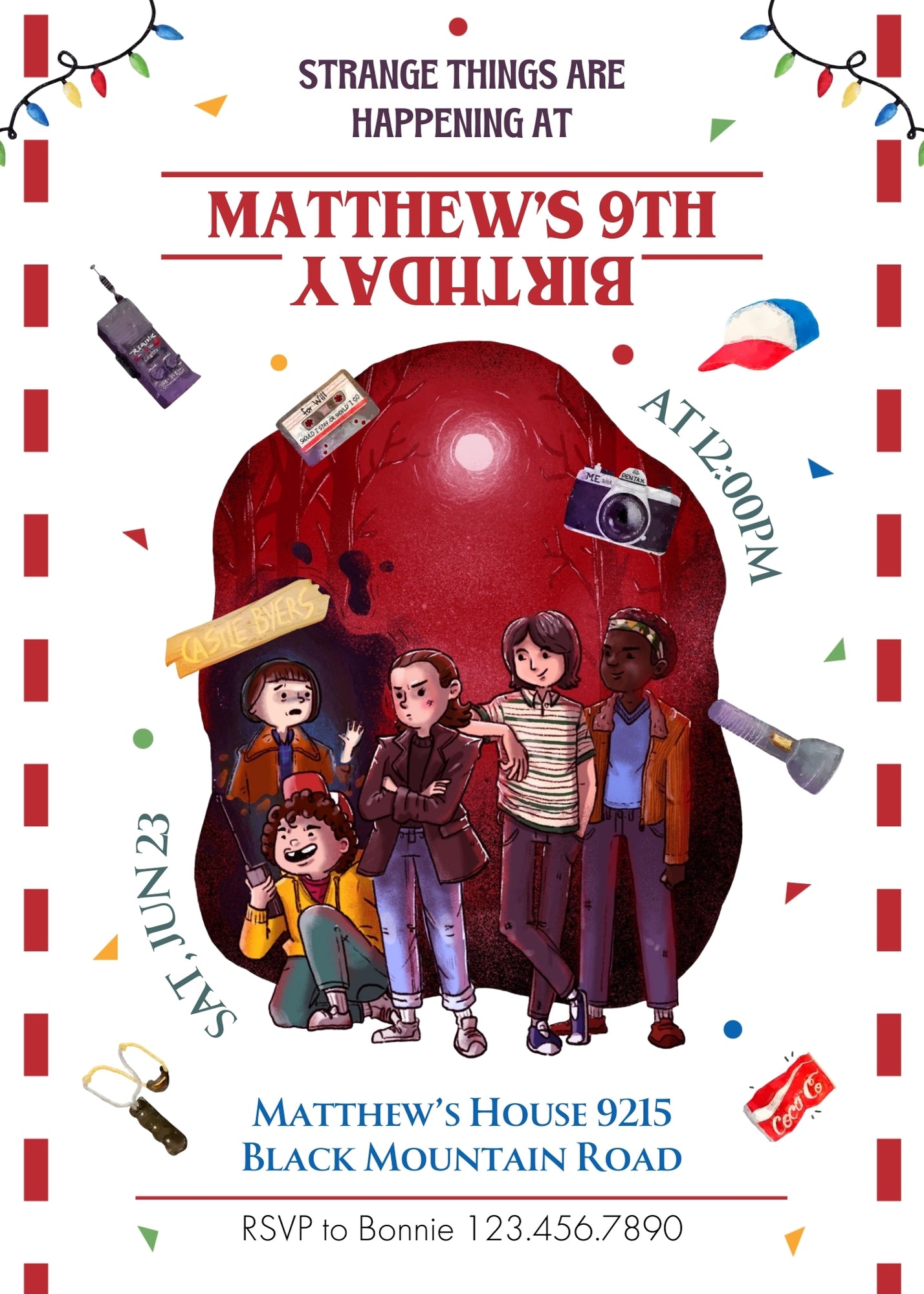 Stranger Things customizable invitation template | Share or Print | MK822