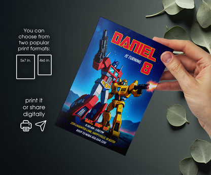 Transformers Rescue Bots customizable invitation template | Share or Print | boy | FE005